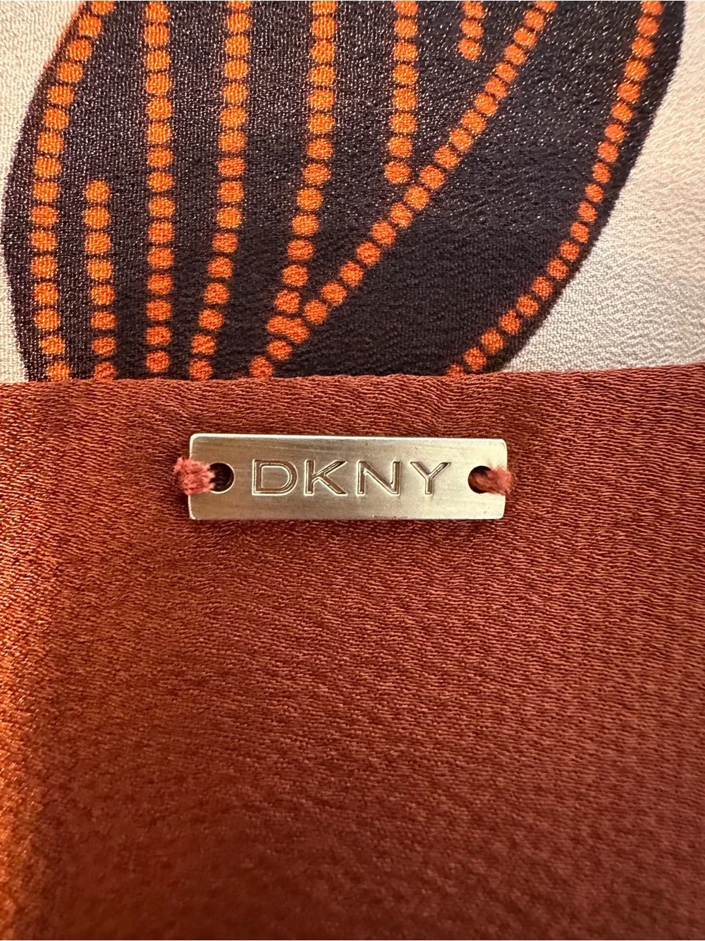 DKNY Cream and Brown Tropical Print Sundress
